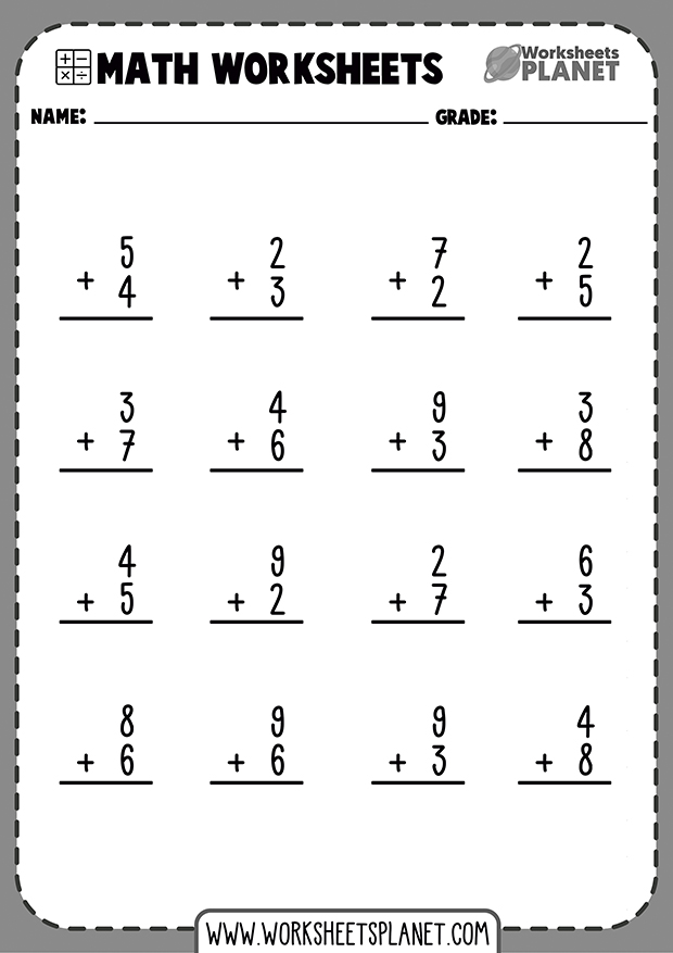 1 Digit Addition Activities