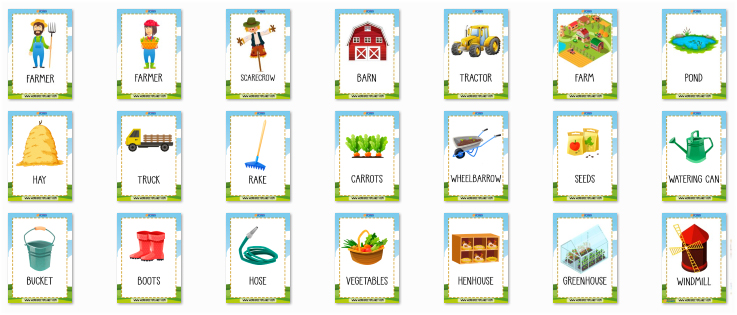 Farm Vocabulary Flashcards