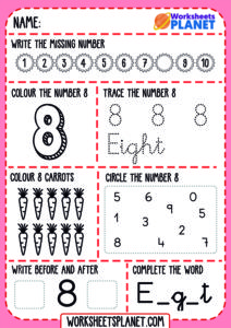 Learning Numbers Eight Worksheet