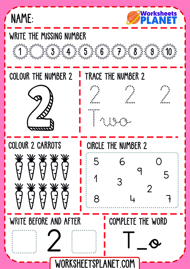 learning-numbers-two-worksheet