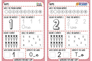 Learning Numbers Worksheets