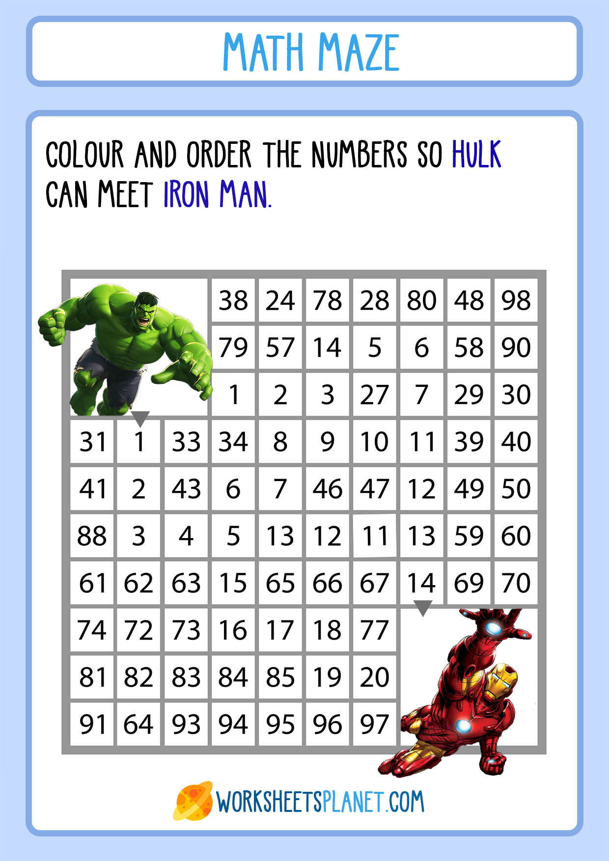 printable math maze games for kids worksheets planet