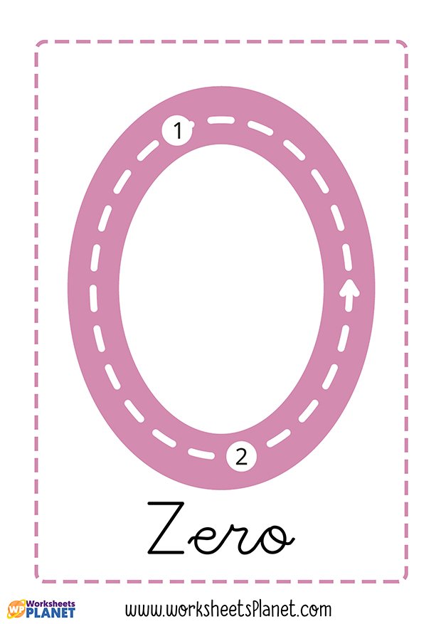 Tracing Number Zero Worksheet