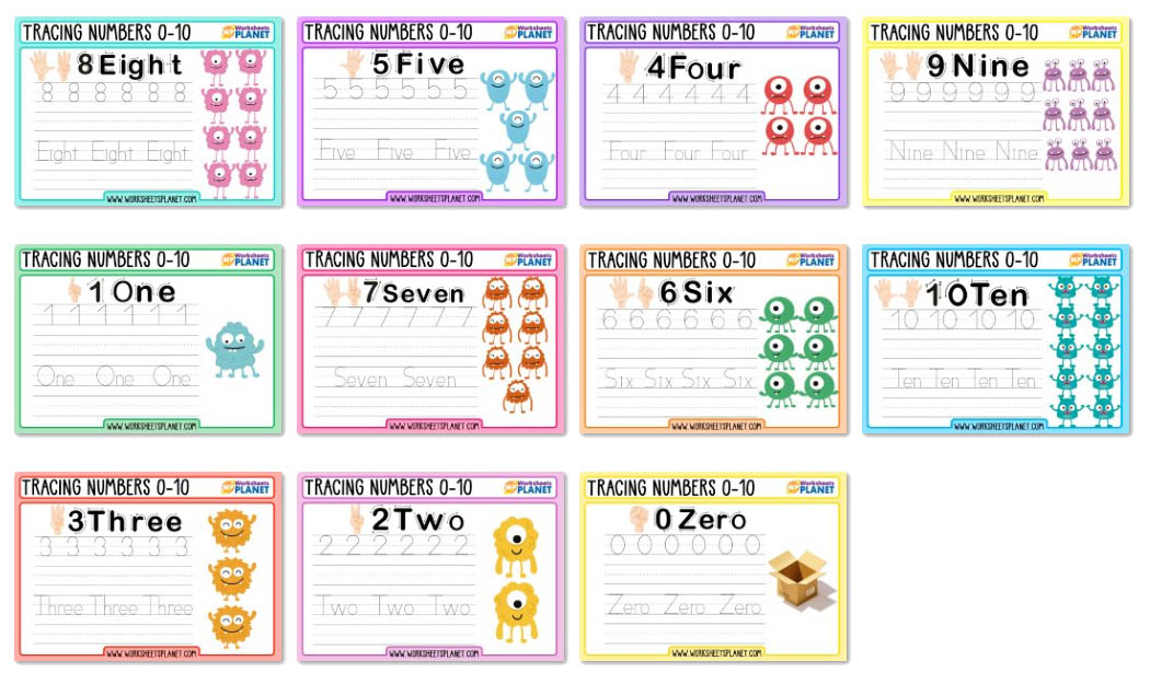 Tracing Numbers Worksheets For Kids