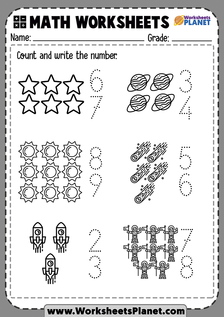 Count And Match Worksheets