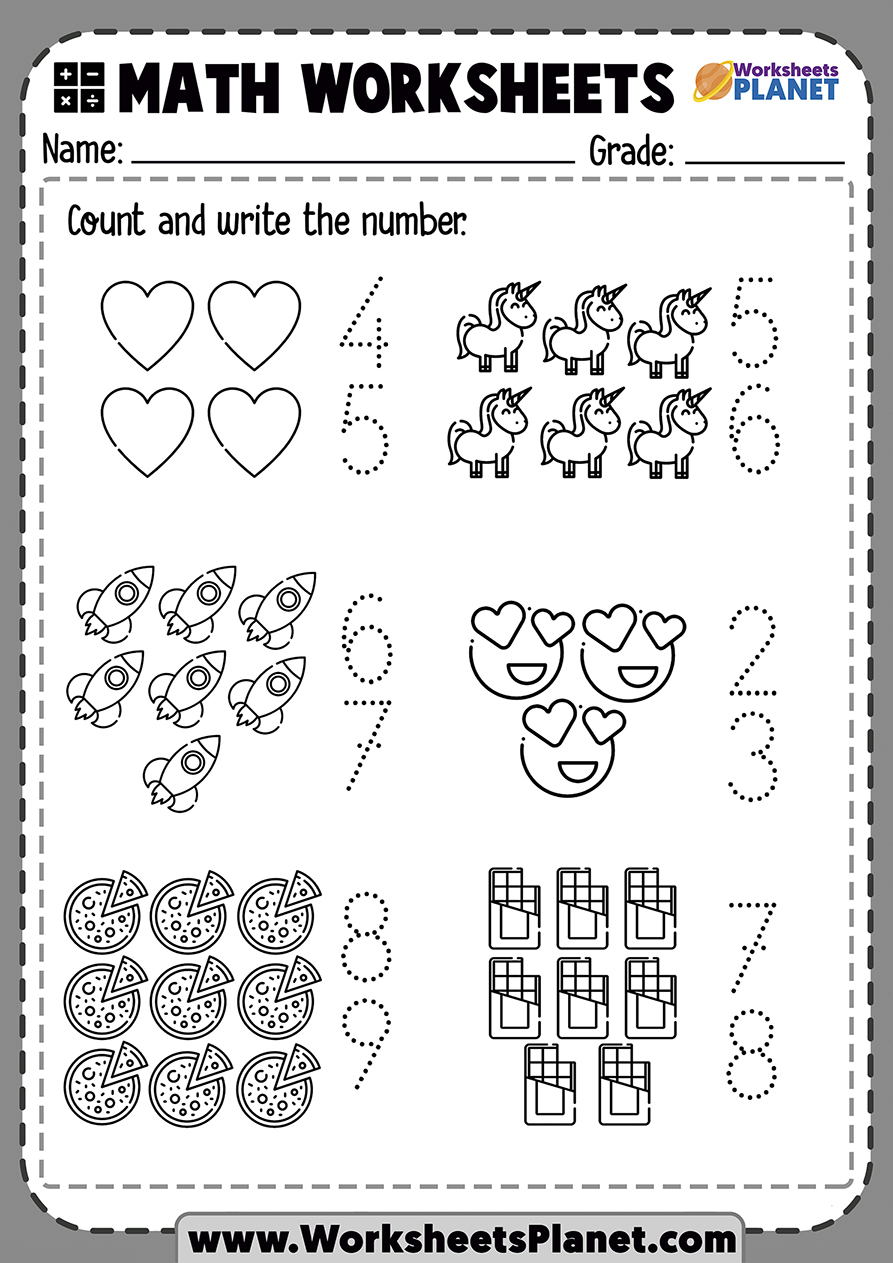 Counting Numbers Worksheets