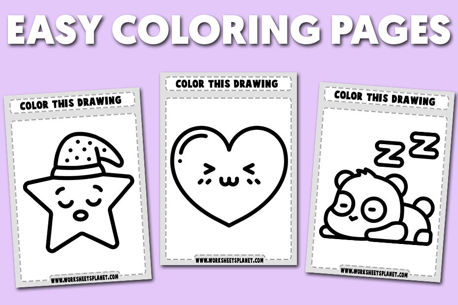 easy coloring pages for kids easy drawings for kindergarteners