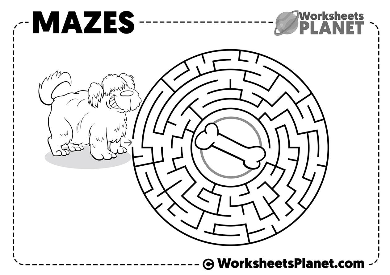 Dog Printable Mazes