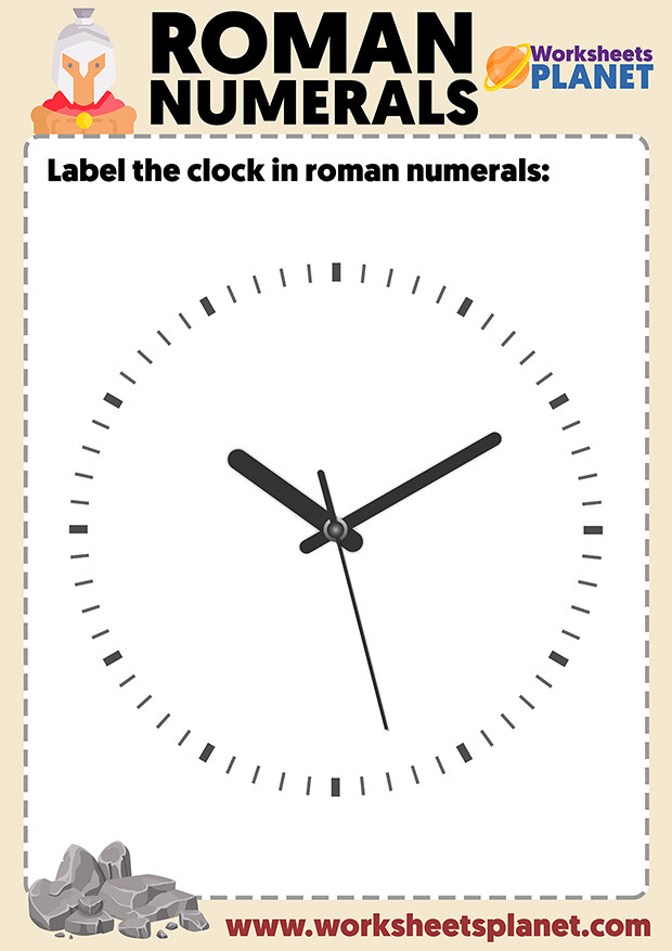 Roman Numerals Clock Worksheet