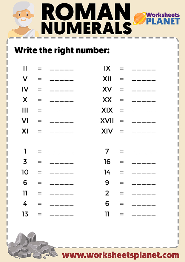 Free Printable 5th Grade History Worksheets Roman Numerals