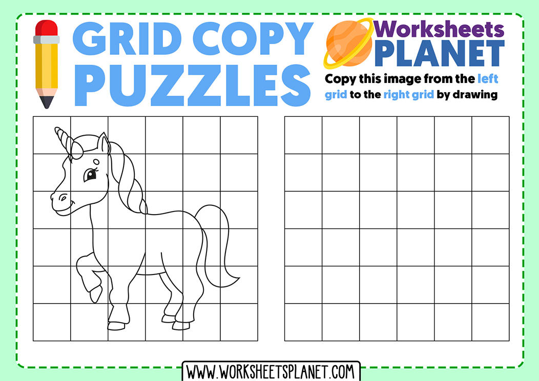 Copy Picture Grid Worksheets