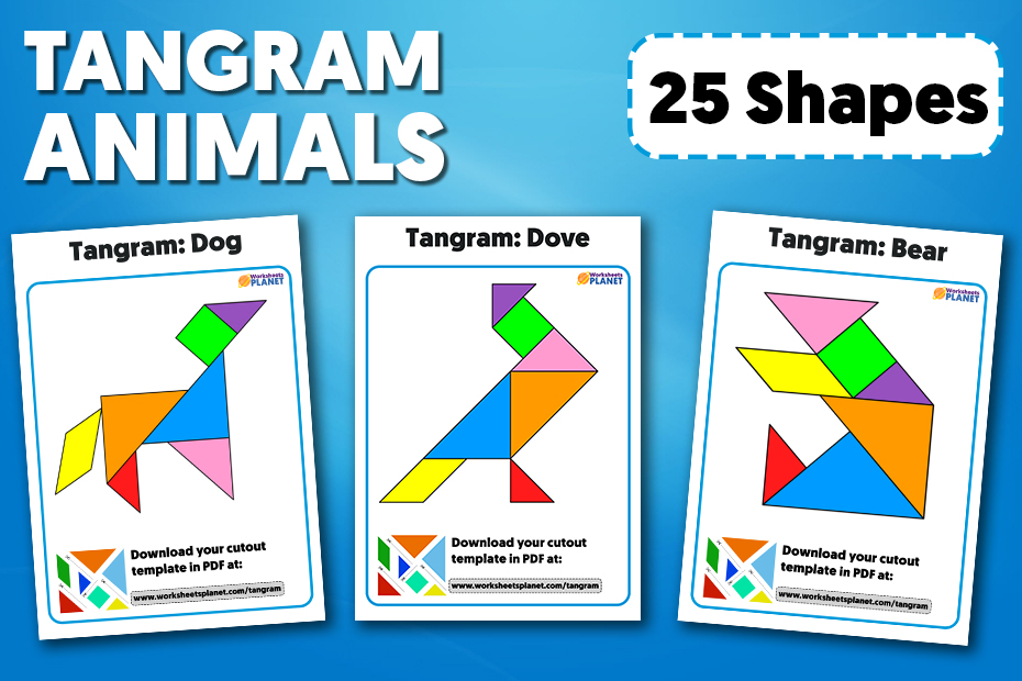 Animal Tangram Shapes For Kids | Ready for Print Set