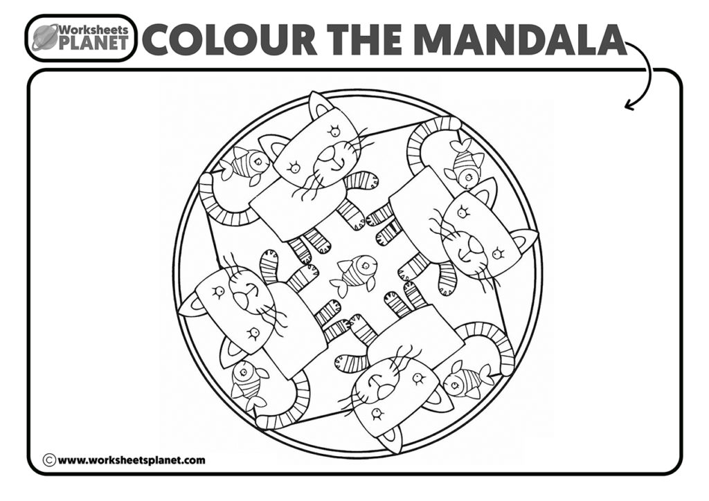Cats Mandala For Coloring