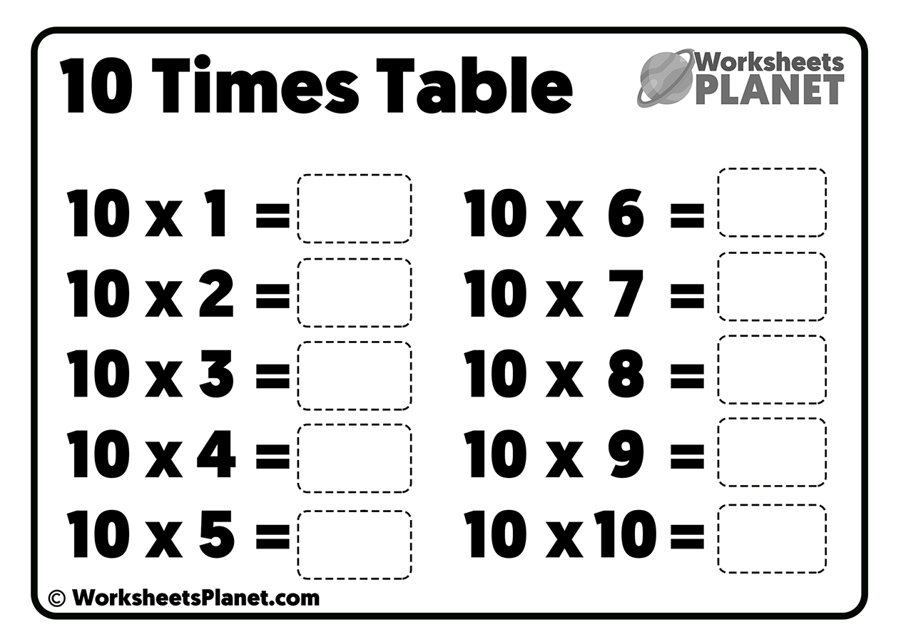 times table worksheet creator