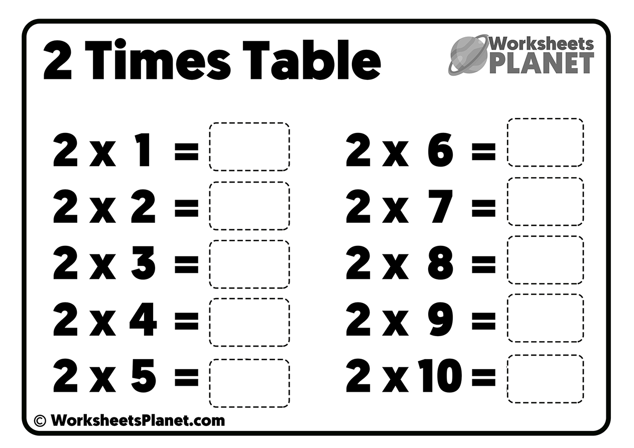 Times Tables Practice Worksheets  Ready To Print In 2 Times Table Worksheet