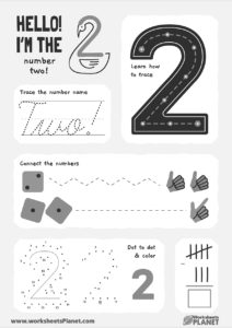 Learning Number 2 Worksheet