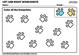 Left Right Preschool Worksheets