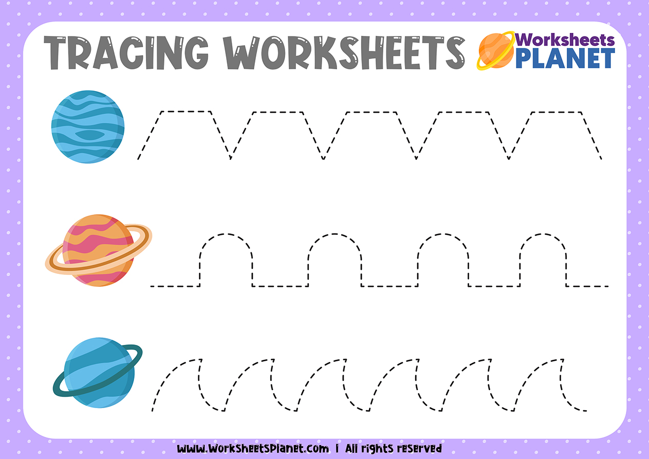 Tracing Worksheets For Kids In PDF