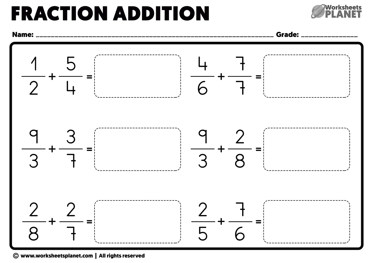 adding fractions with different denominators problem solving