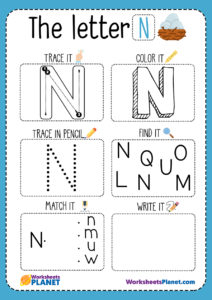 Letter N Worksheet