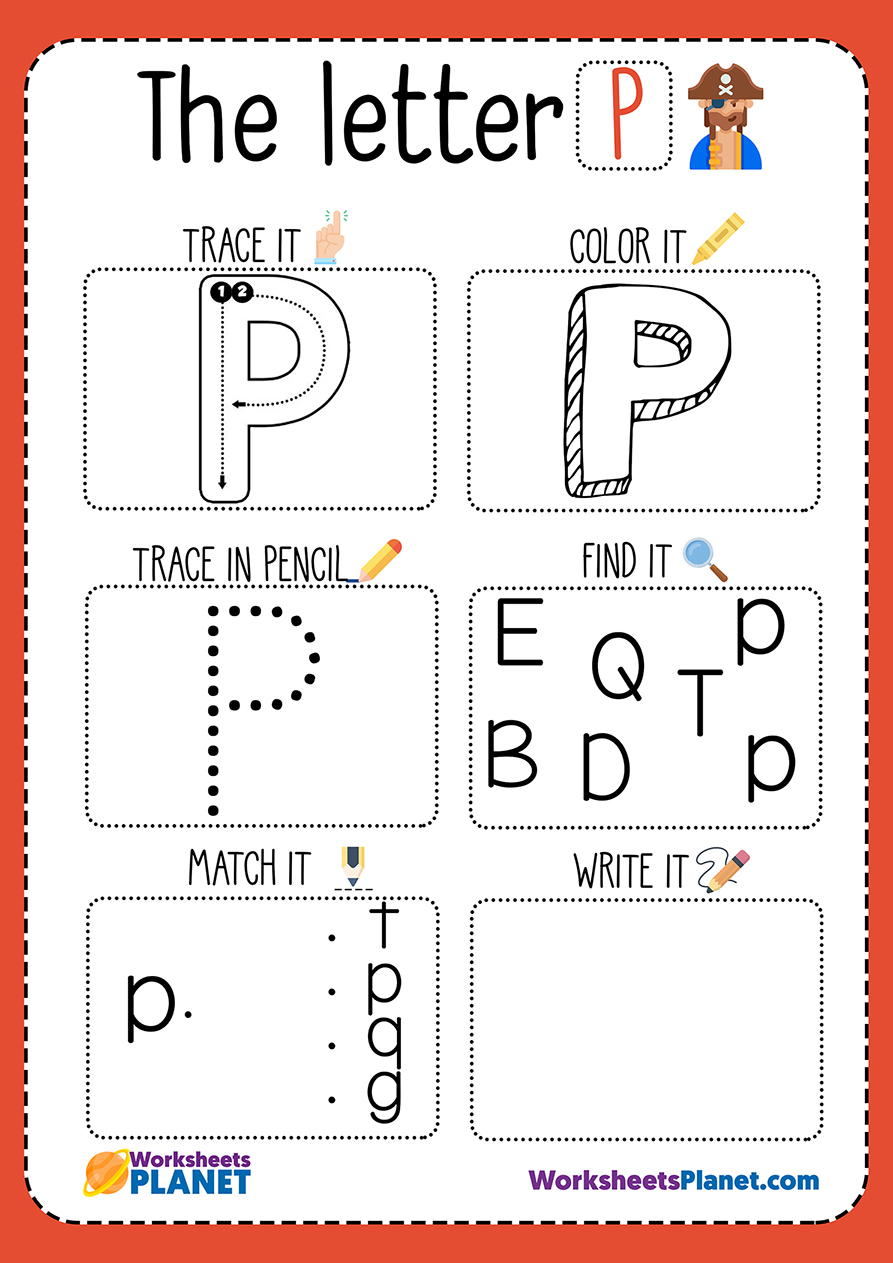 letter p homework for preschoolers
