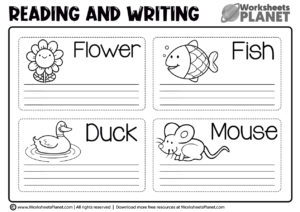Printable Writing Kindergarten Worksheets