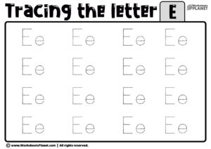 Tracing Letter E Worksheet