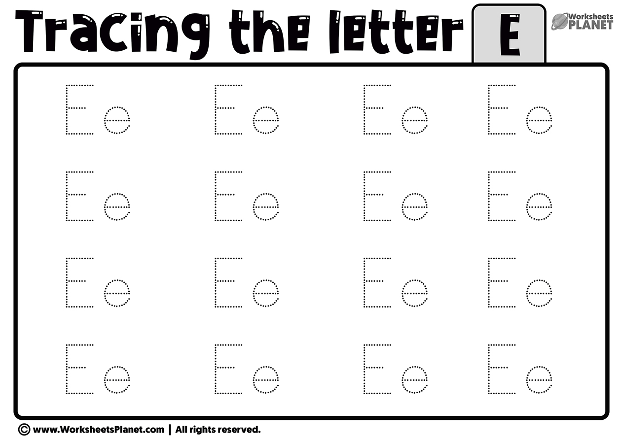 Tracing Letter E Worksheet