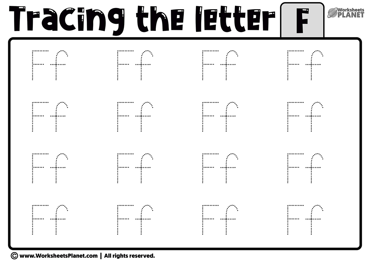 Tracing Letter F Worksheet