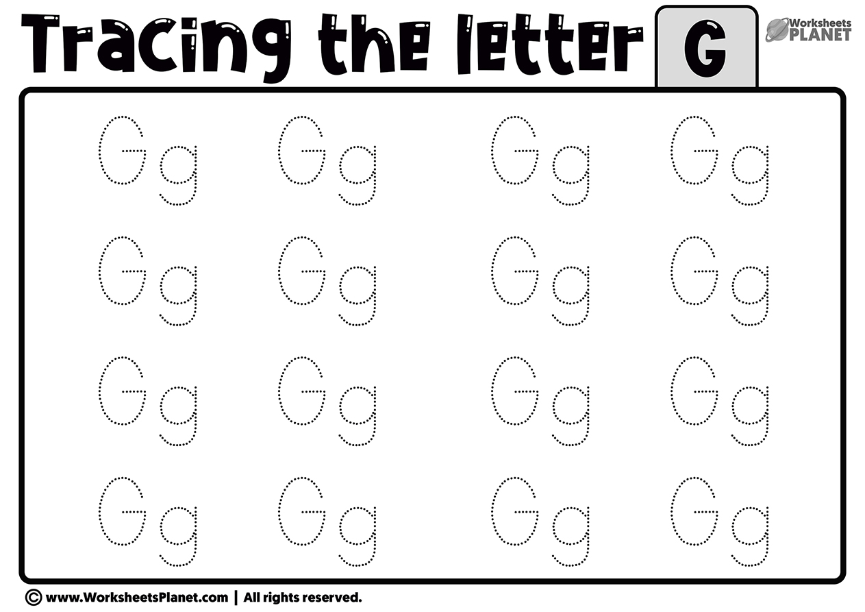 Tracing Letter G Worksheet
