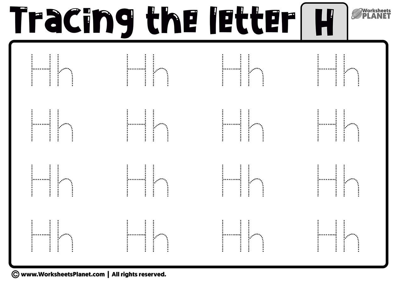 Tracing Letter H Worksheet