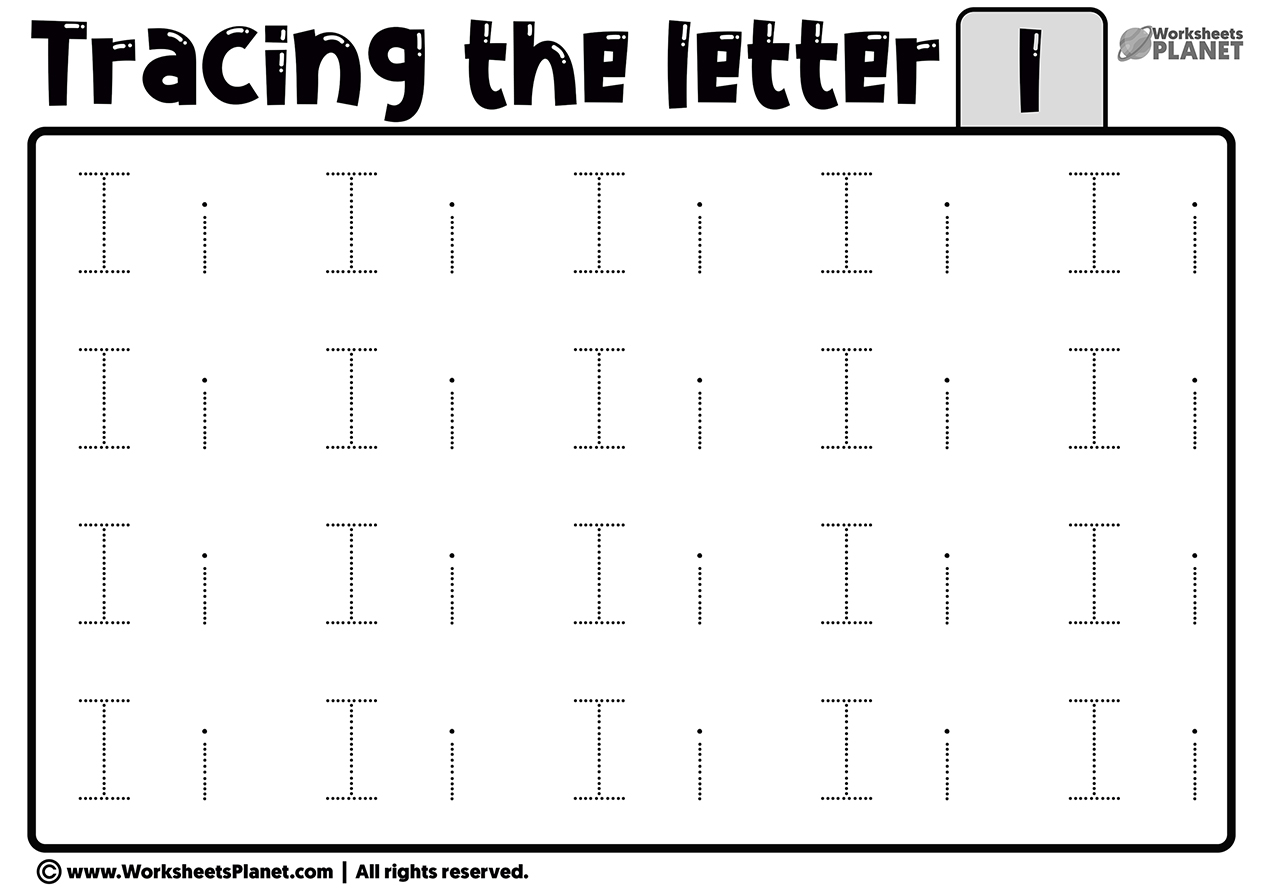 Tracing Letter I Worksheet