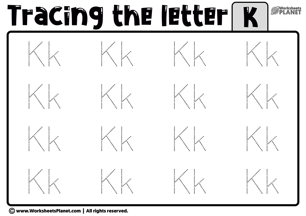 Tracing Letter K Worksheet
