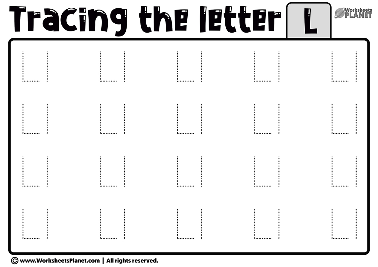 Tracing Letter L Worksheet