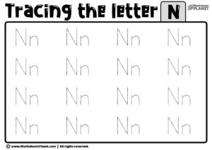 Tracing Letter N Worksheet