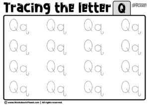 Tracing Letter Q Worksheet