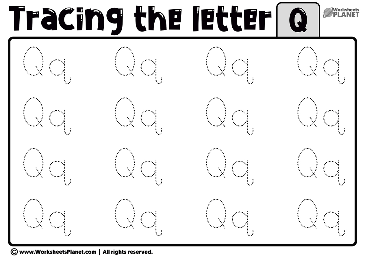 Tracing Letter Q Worksheet