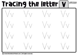 Tracing Letter V Worksheet