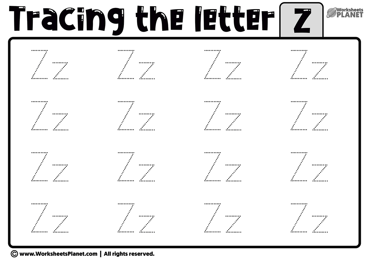 Tracing Letter Z Worksheet