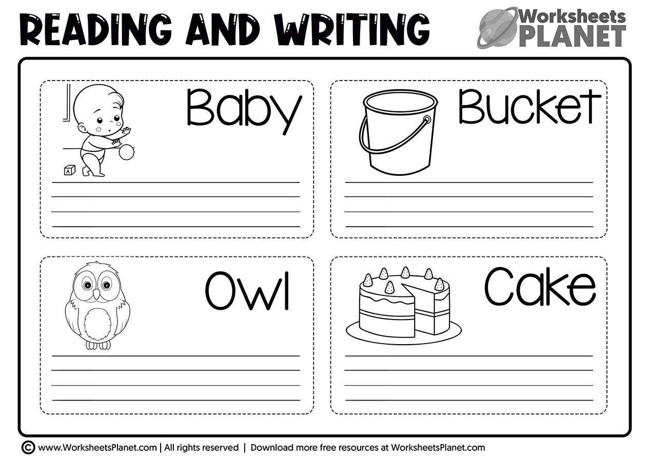 Witing Words Worksheets For Kindergarten