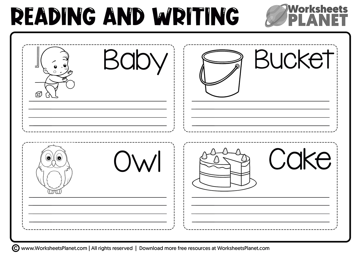 Witing Words Worksheets For Kindergarten
