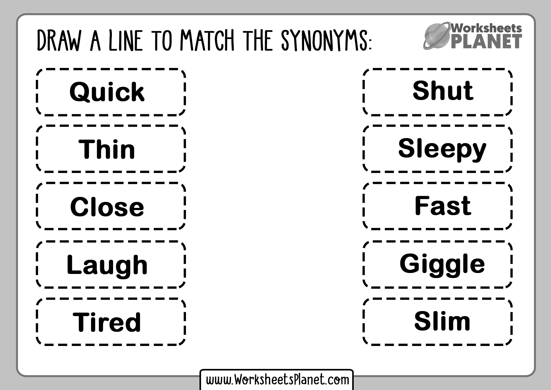 Synonyms Exercises Worksheets