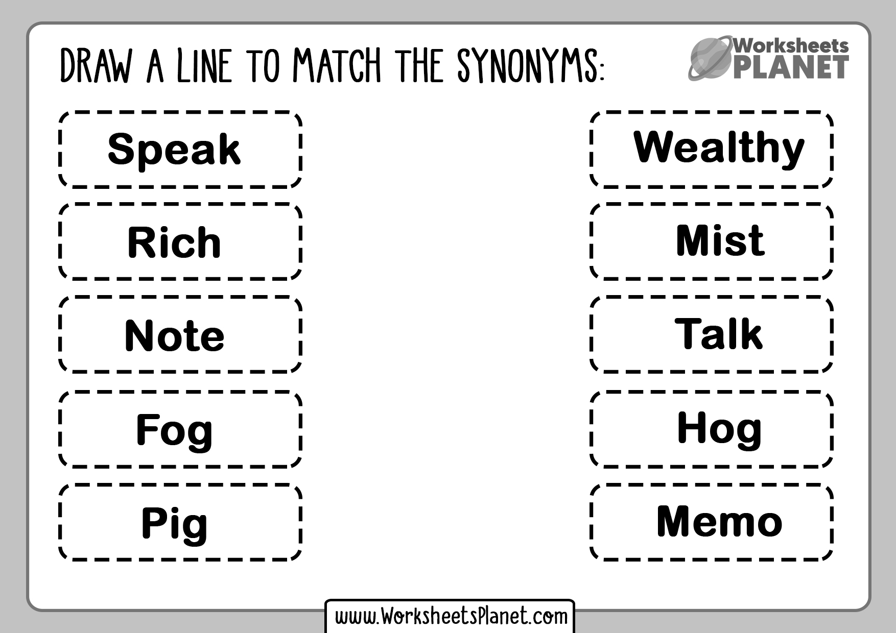 Synonyms Worksheets PDF
