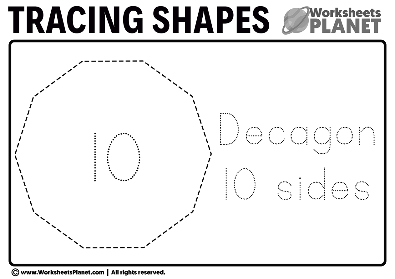 Tracing Decagon Worksheet