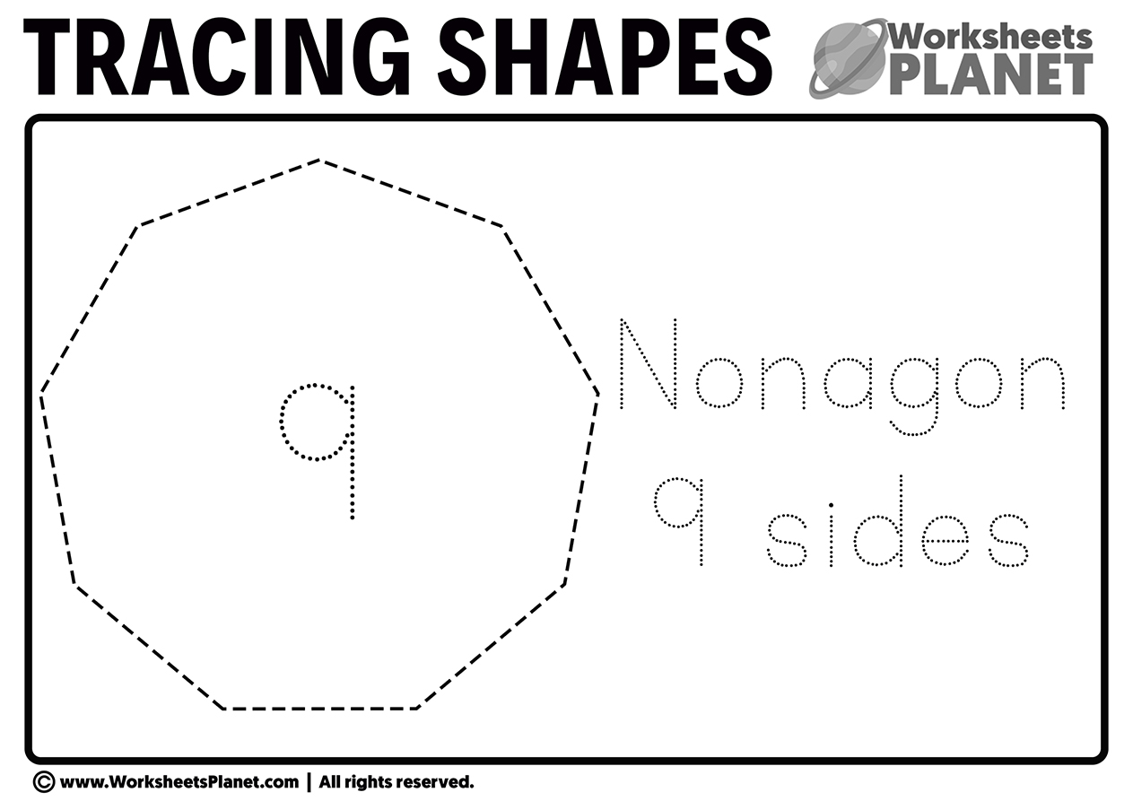 Tracing Nonagon Worksheet