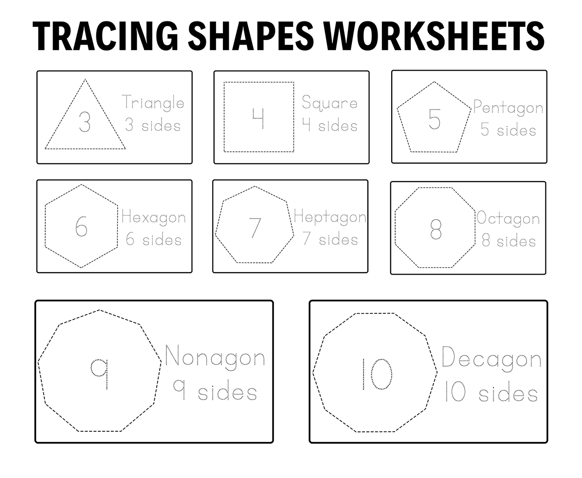 Tracing Shapes Worksheets