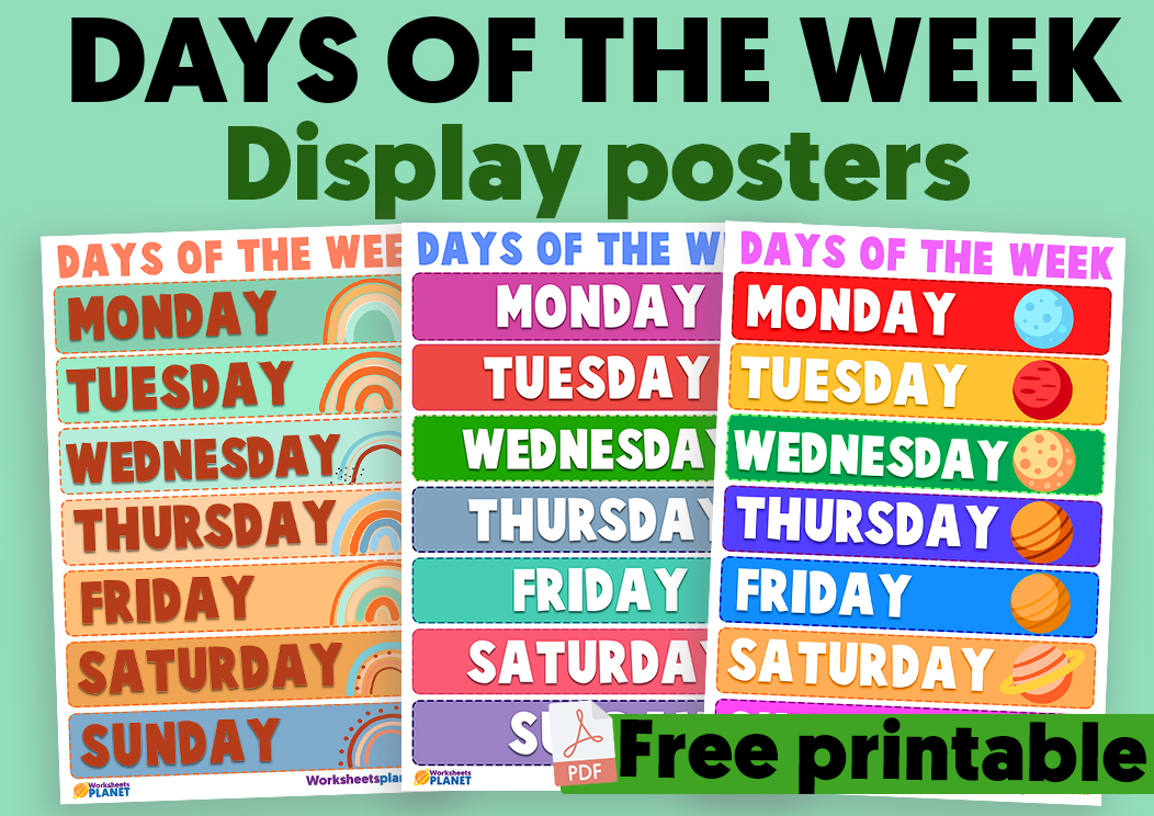 Days Of The Week Display Poster ESL Teaching Resources