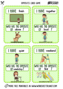 ESL Teachers Opposite Words Game