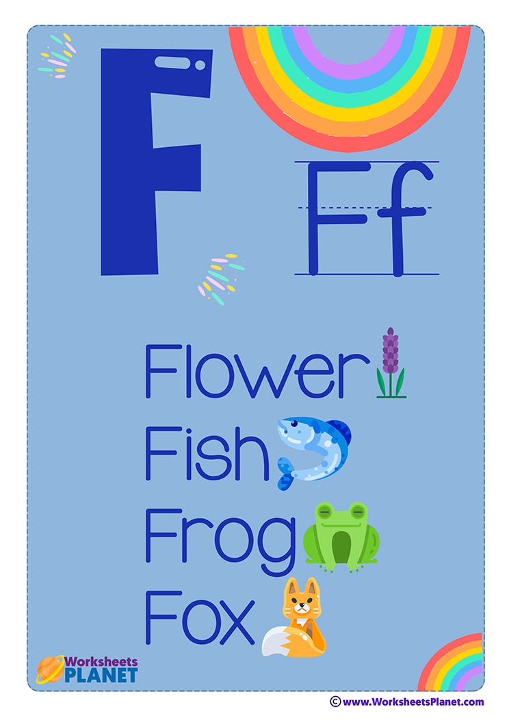 Letter F Flashcard