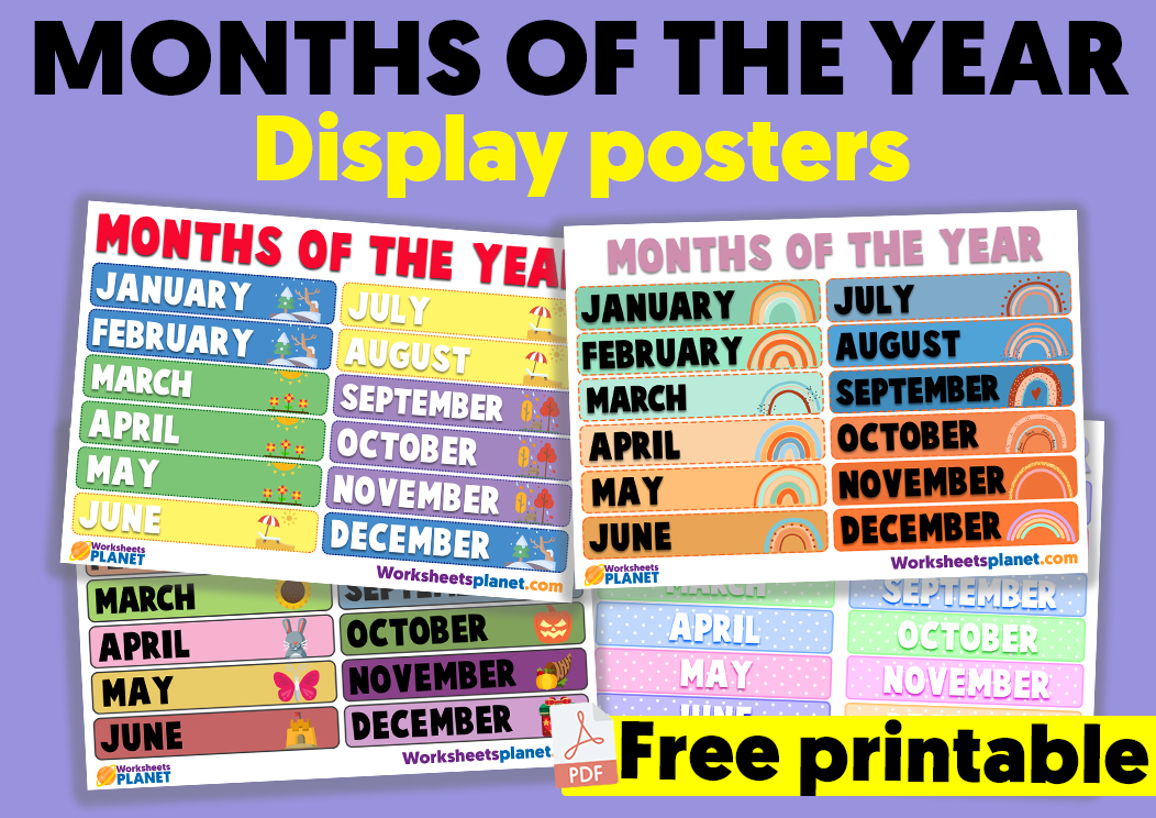 Months Of The Year Display Posters